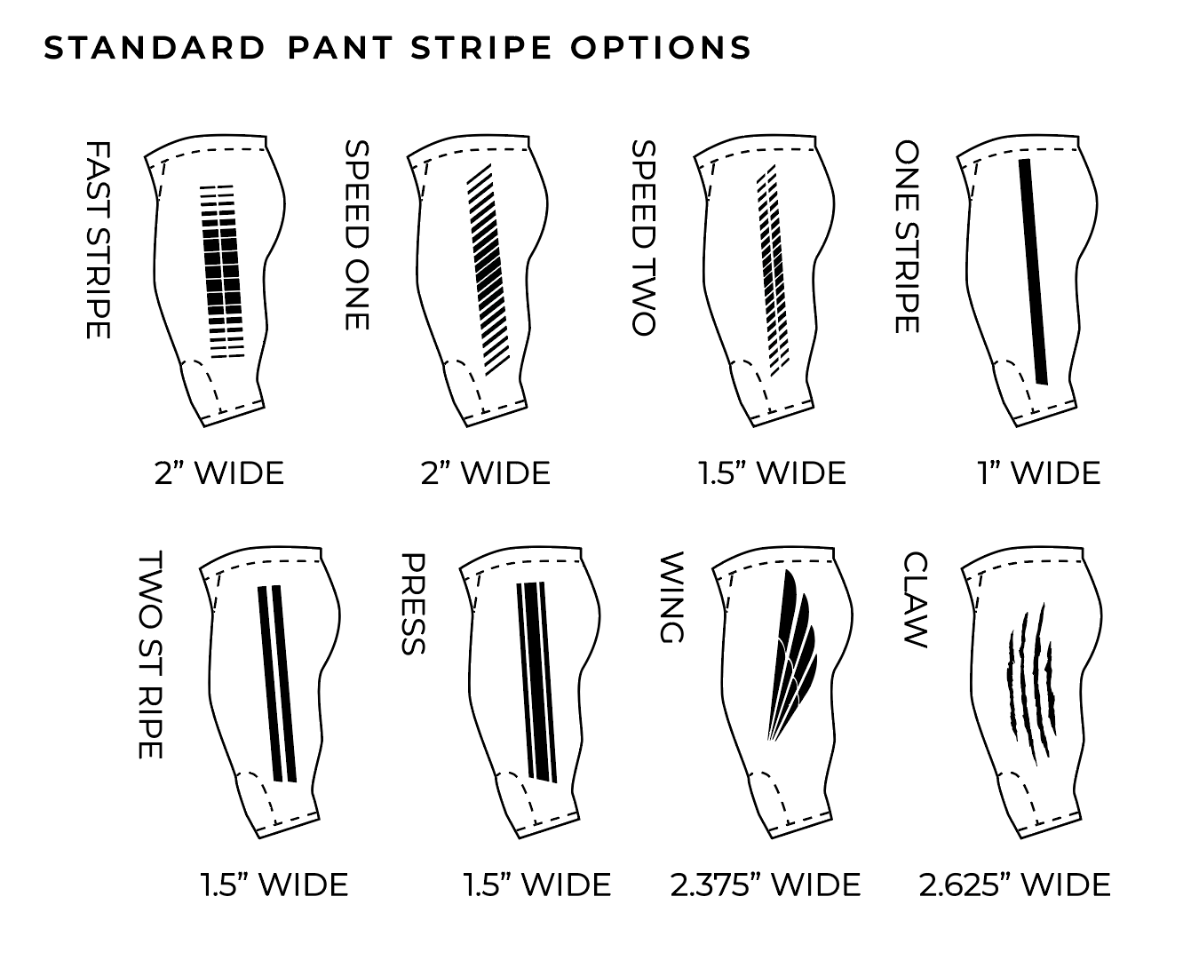 Standard Pant Stripe Options