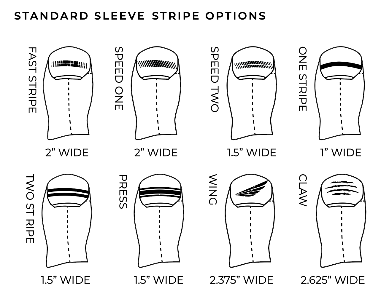 Standard Shoulder Stripe Options